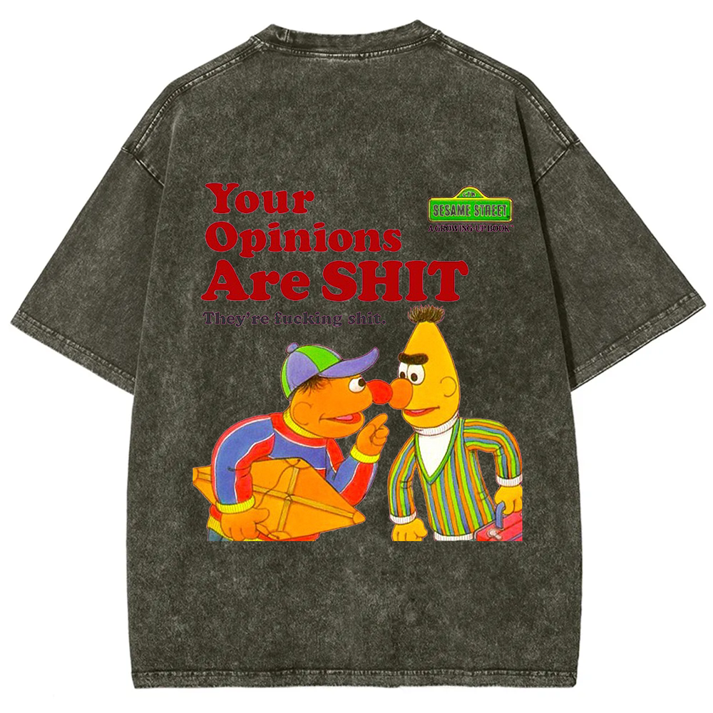 Sesame Street Your Opinions Are SHIT Casual Printed t-Shirt
