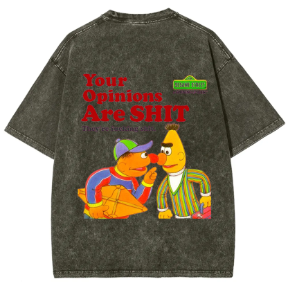 Sesame Street Your Opinions Are SHIT Casual Printed t-Shirt