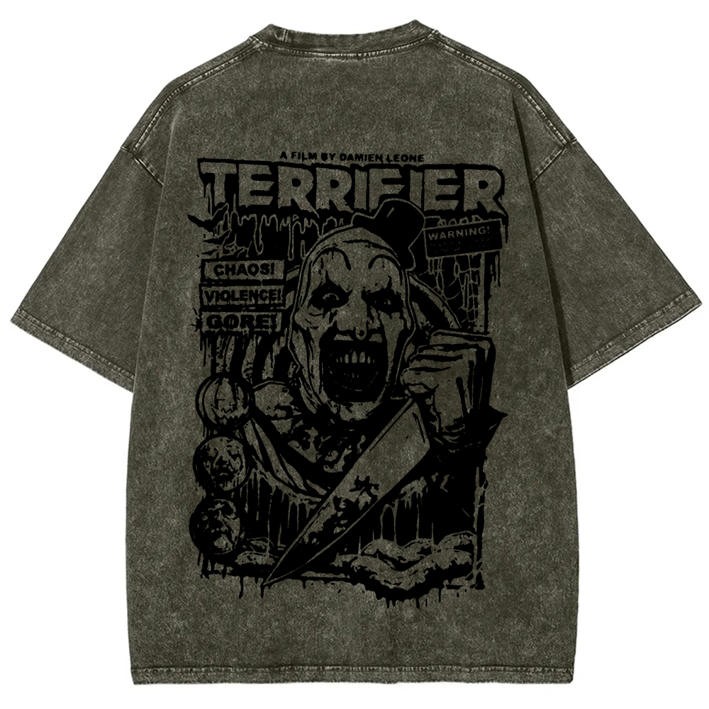 Unisex Vintage Terrifier Print Casual t-Shirt