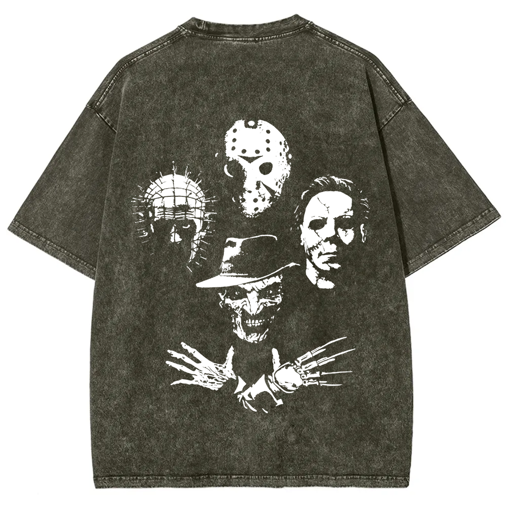 Horror Film t-Shirt Halloween Freddie Jason Hellraiser Grunge Rock Retro Black