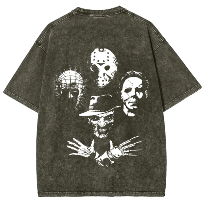 Horror Film t-Shirt Halloween Freddie Jason Hellraiser Grunge Rock Retro Black