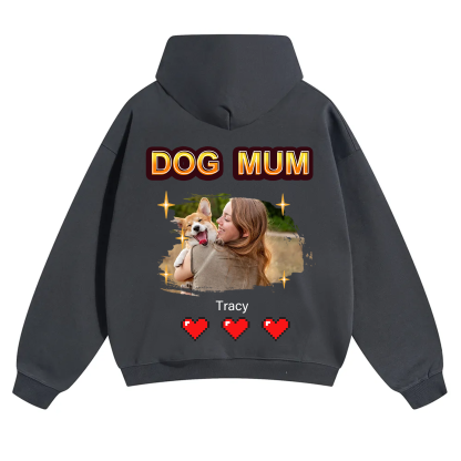 Dog Mom Pixel Photo - Personalized Custom Unisex Hoodie