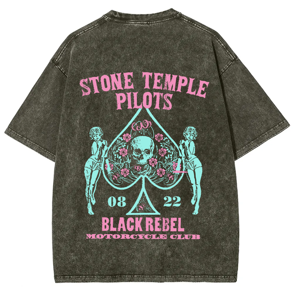 Unisex Washed Stone Temple Pilots Band t-Shirt