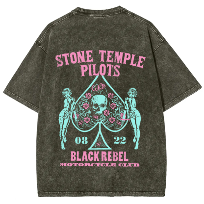 Unisex Washed Stone Temple Pilots Band t-Shirt