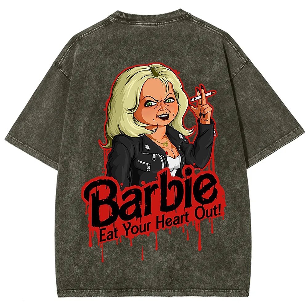 Unisex Casual chucky Barbie- Eat your heart out Printed t-Shirt