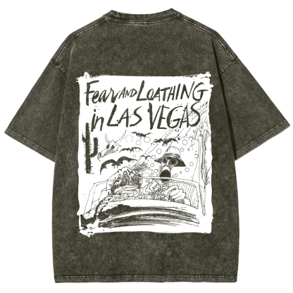 Unisex Washed Fear And Loathing In Las Vegas Band t-Shirt