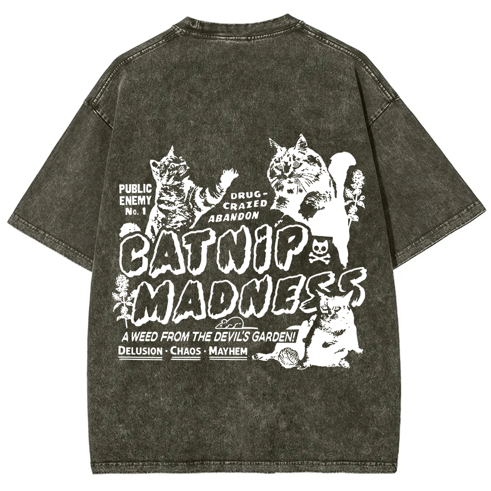 Unisex Vintage Washed catnip madness t-Shirt