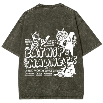 Unisex Vintage Washed catnip madness t-Shirt