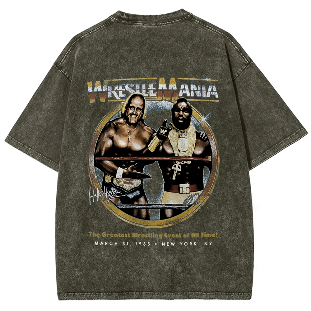 WWE Wrestle Mania - Hulk Hogan vs Mr T Casual Printed t-Shirt