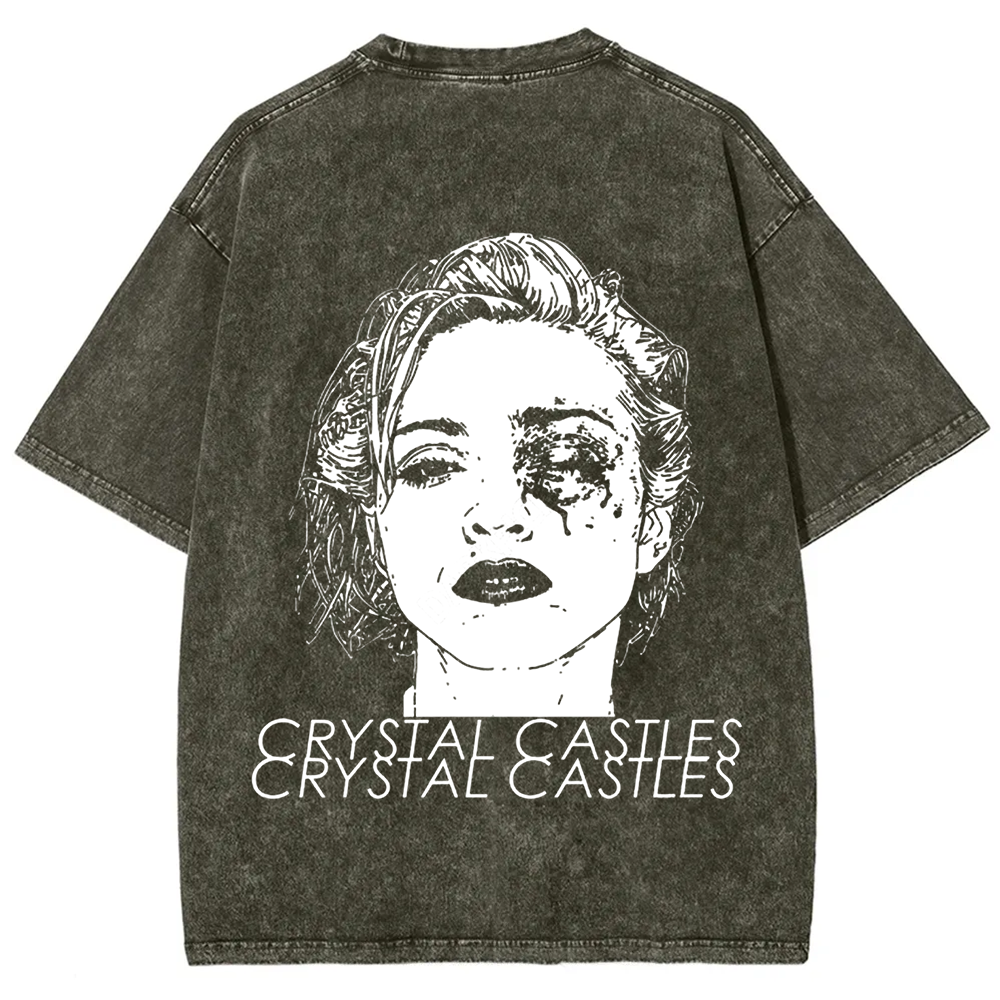 Unisex Washed Crystal Castles Band t-Shirt