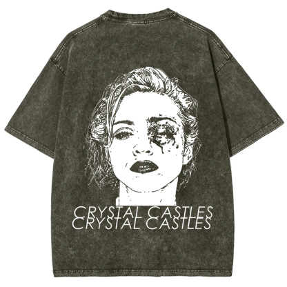 Unisex Washed Crystal Castles Band t-Shirt