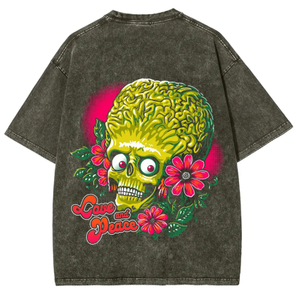 Unisex Vintage Washed  Love and Peace  t-Shirt