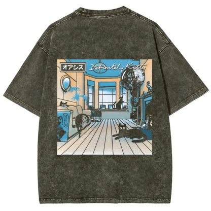 Unisex Vintage Washed Definitely Kitty t-Shirt