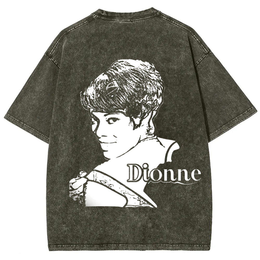 Unisex Vintage Washed  Dionne Warwick Singer  t-Shirt