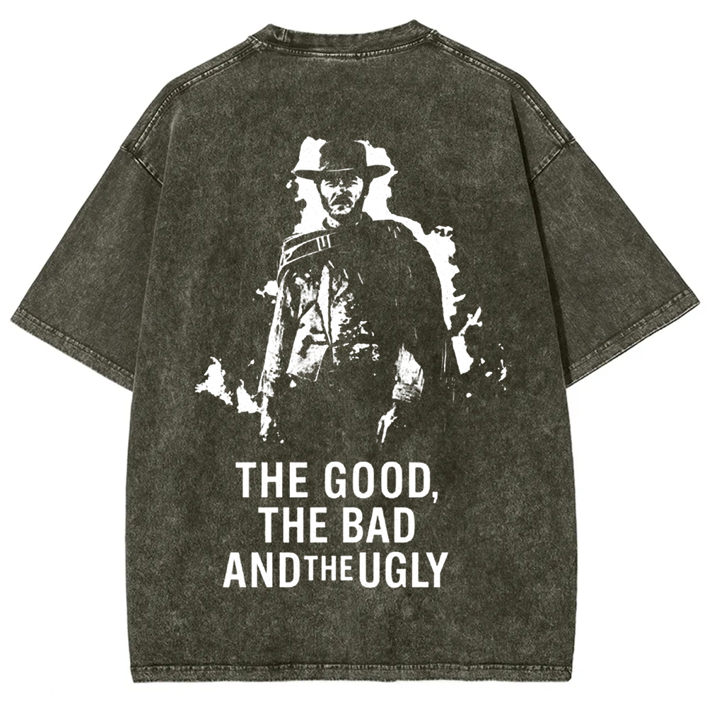 Unisex Vintage Washed The good ,the bad,the ugly, spaghetti Western movie  t-Shirt