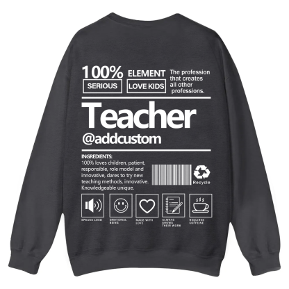 Teacher Addcustom Casual Crewneck Sweatshirt wearishow