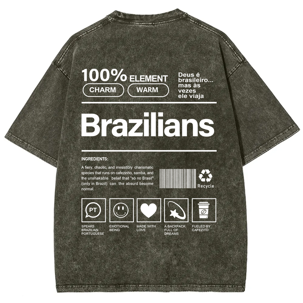 Brazilians Unisex Fit  Washed T-Shirt