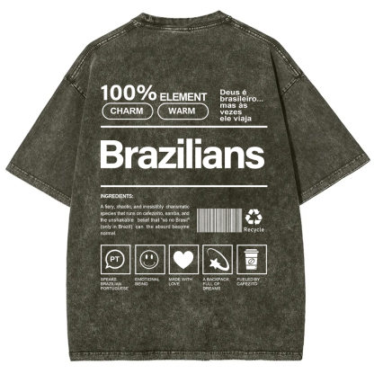 Brazilians Unisex Fit  Washed T-Shirt