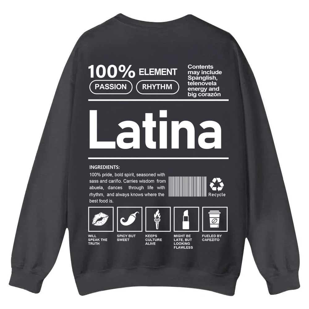Latina Unisex Fit  Casual Crewneck Sweatshirt wearishow