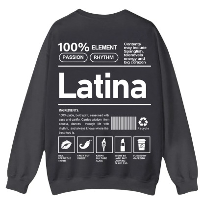 Latina Unisex Fit  Casual Crewneck Sweatshirt wearishow
