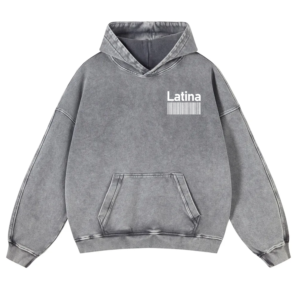 Latina Unisex Fit  Washed Hoodie wearishow