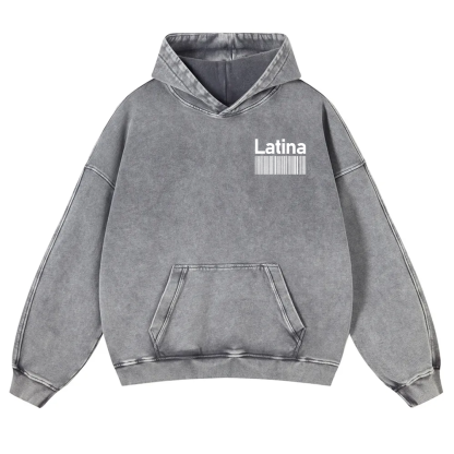 Latina Unisex Fit  Washed Hoodie wearishow