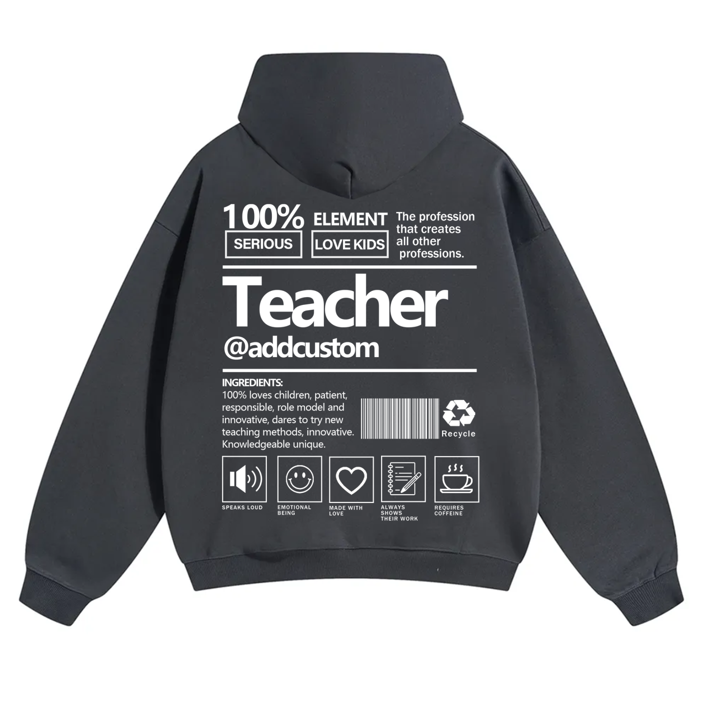 Teacher Addcustom Solid Color Hoodie wearishow