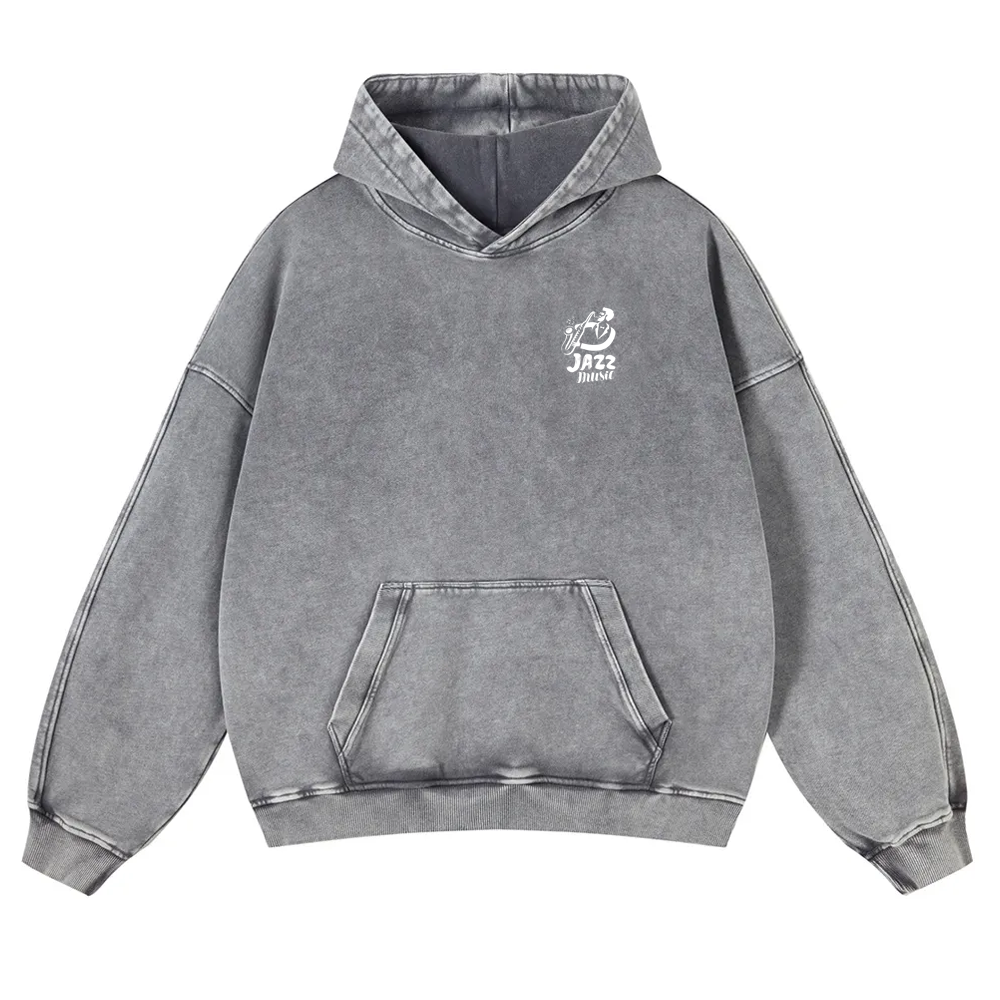 Saxophonist Unisex Casual Washed Hoodie wearishow