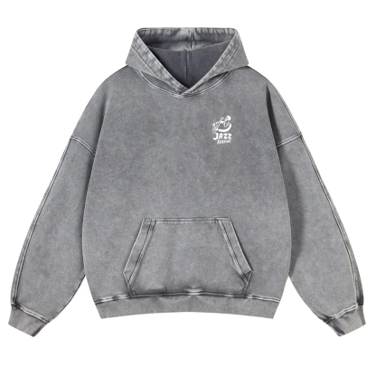 Saxophonist Unisex Casual Washed Hoodie wearishow