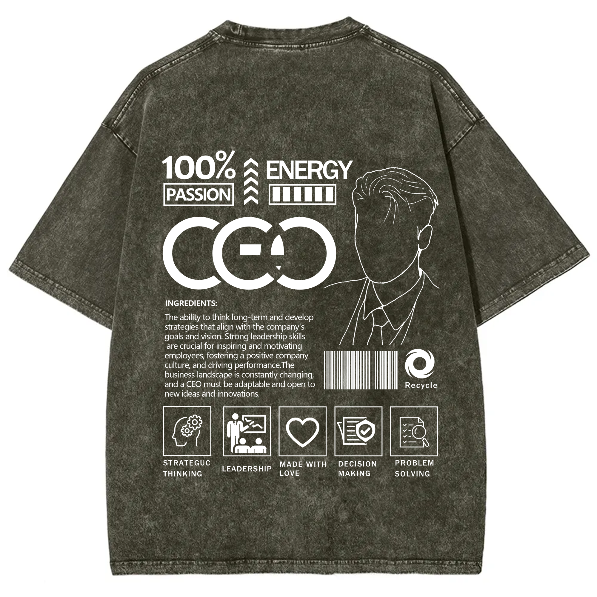 CEO Unisex Fit Washed T-Shirt