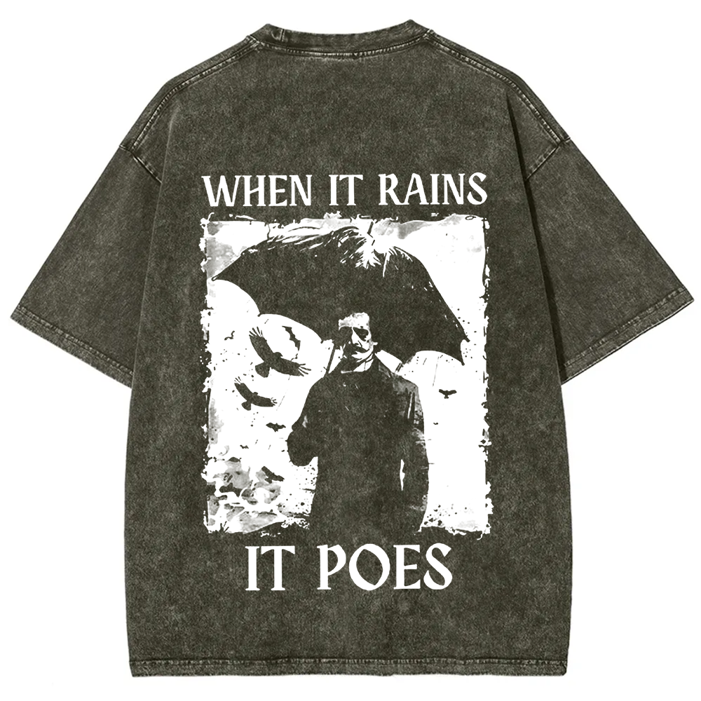 Unisex Vintage Edgar Allan Poe Musicians When It Rains It Pours t-Shirt