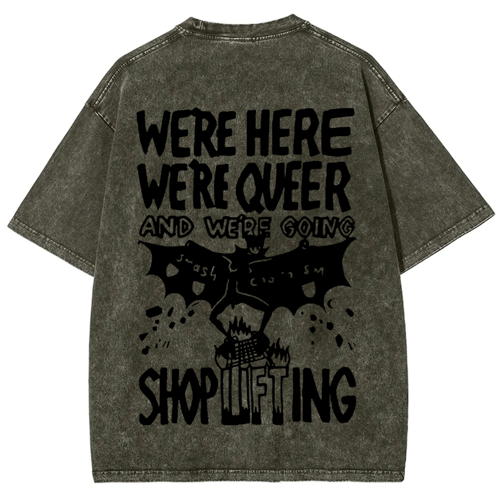 Unisex Vintage  We are Here， We are  Queer t-Shirt