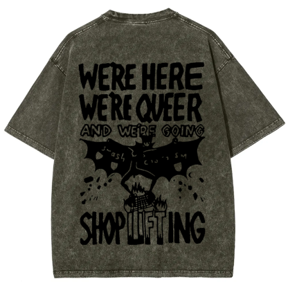 Unisex Vintage  We are Here， We are  Queer t-Shirt