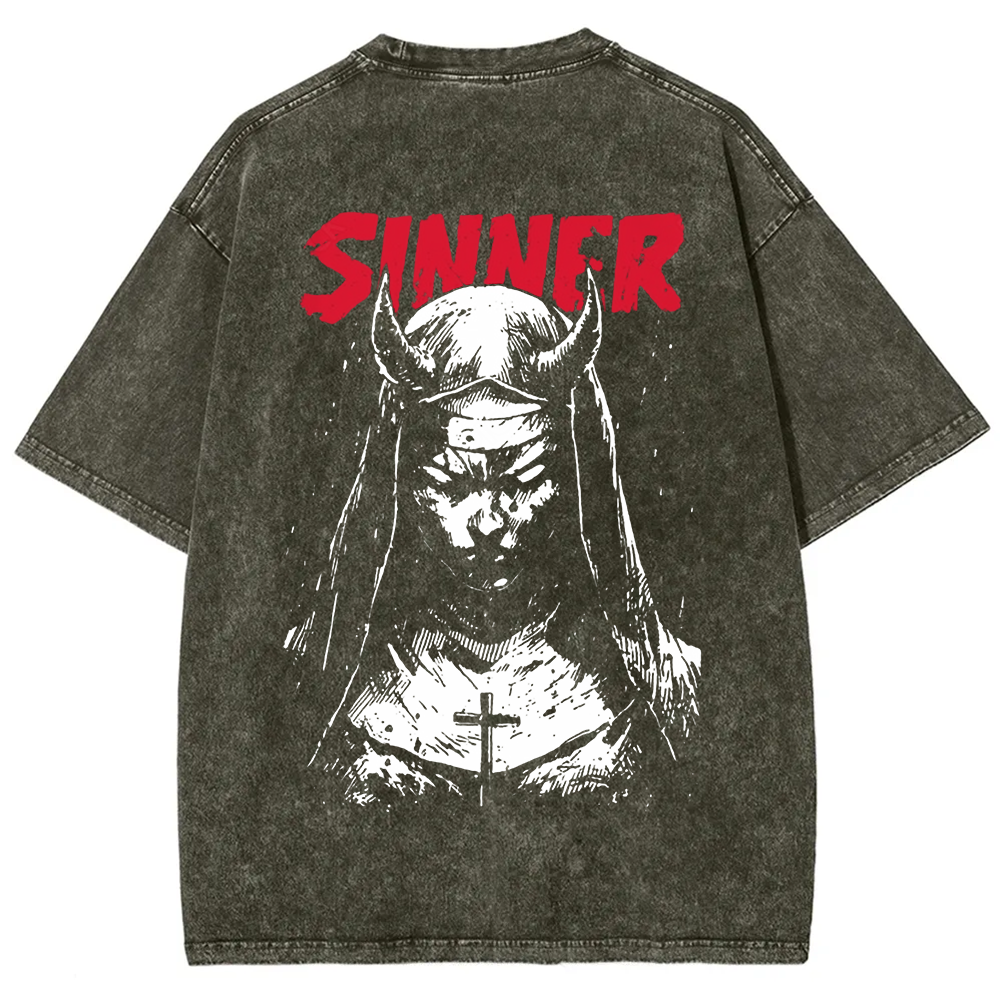 Unisex Vintage Sinner Nun t-Shirt