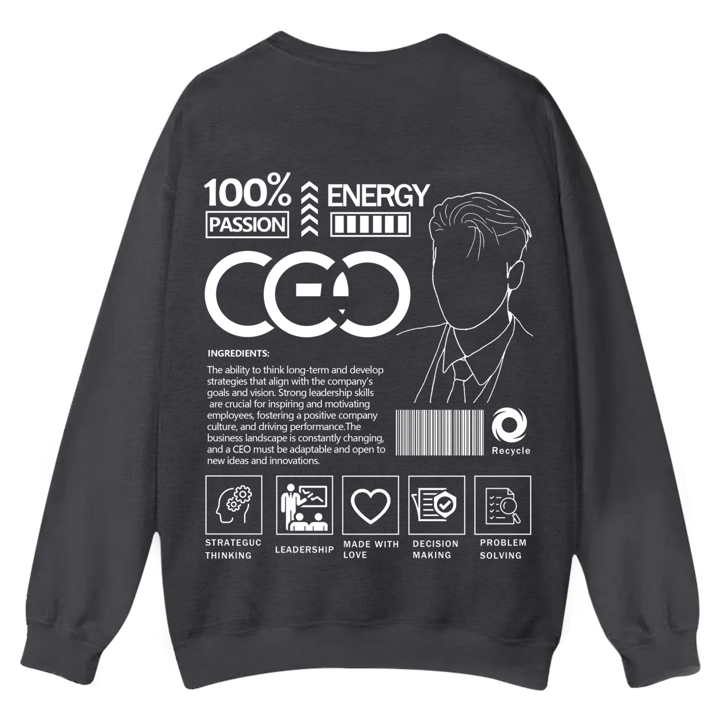 CEO Unisex Casual Crewneck Sweatshirt