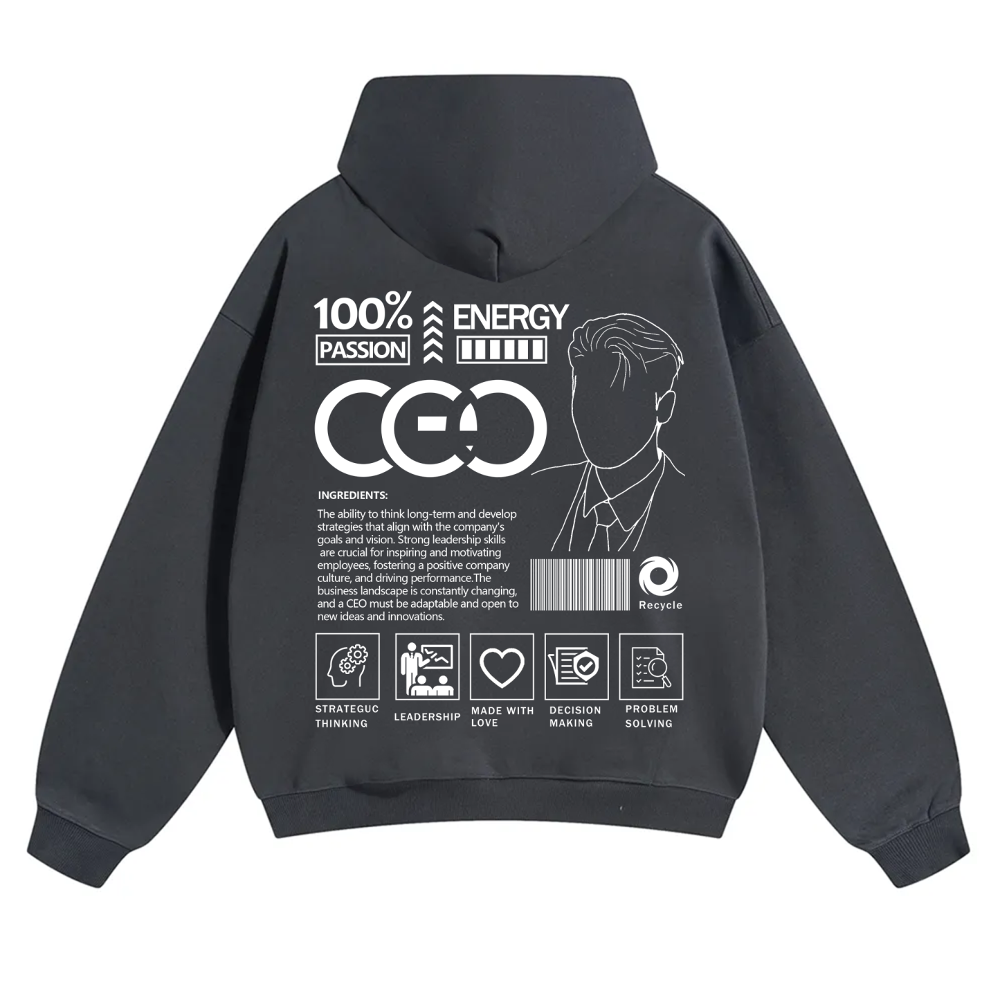 CEO Unisex Casual Print Hoodie