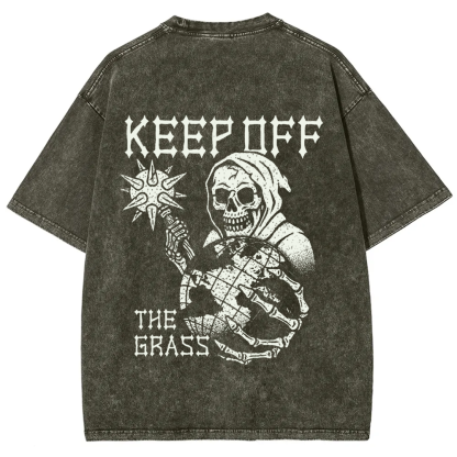 Unisex Vintage Keep Off The Grass Skull t-Shirt