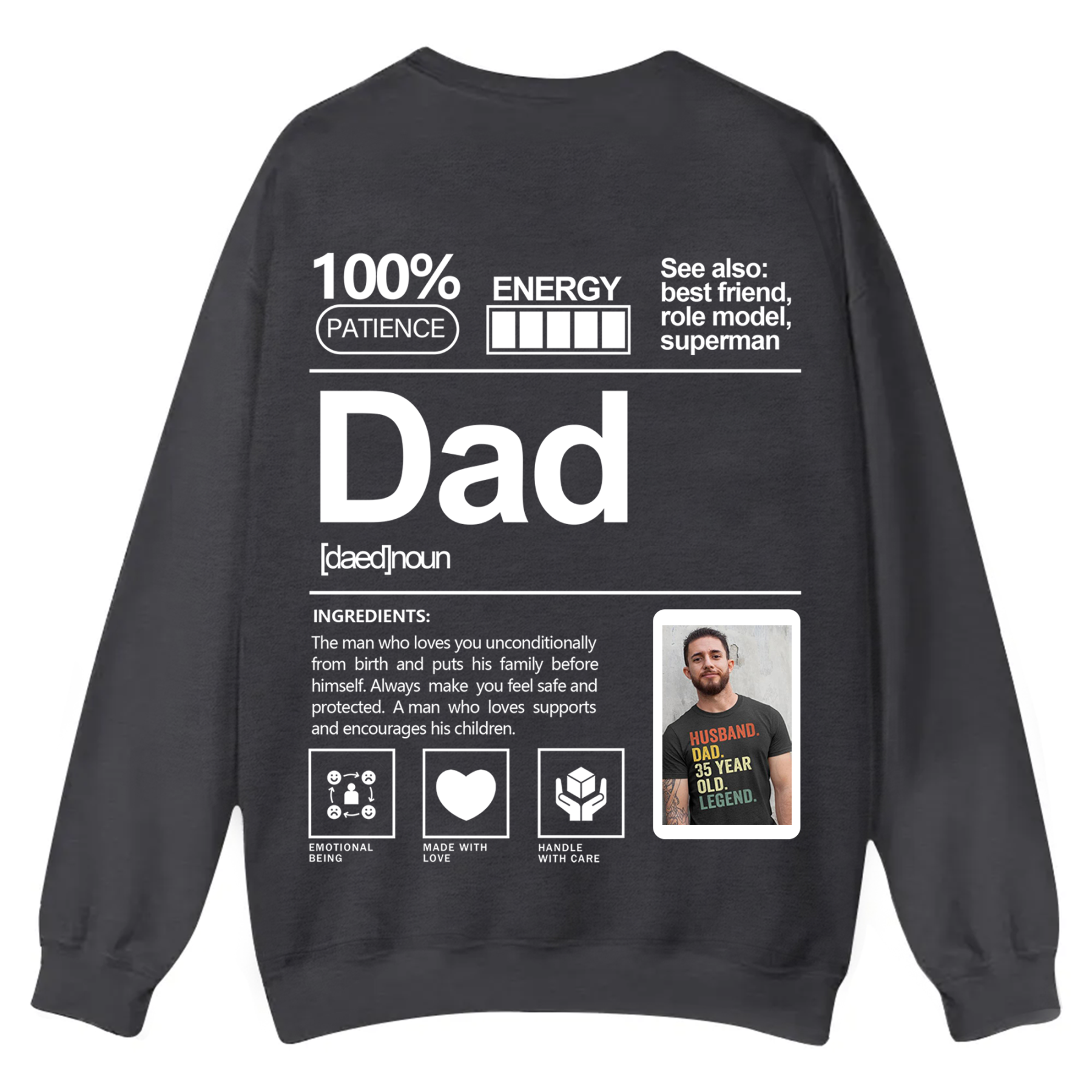 Addcustom  Photo family Casual Crewneck Sweatshirt