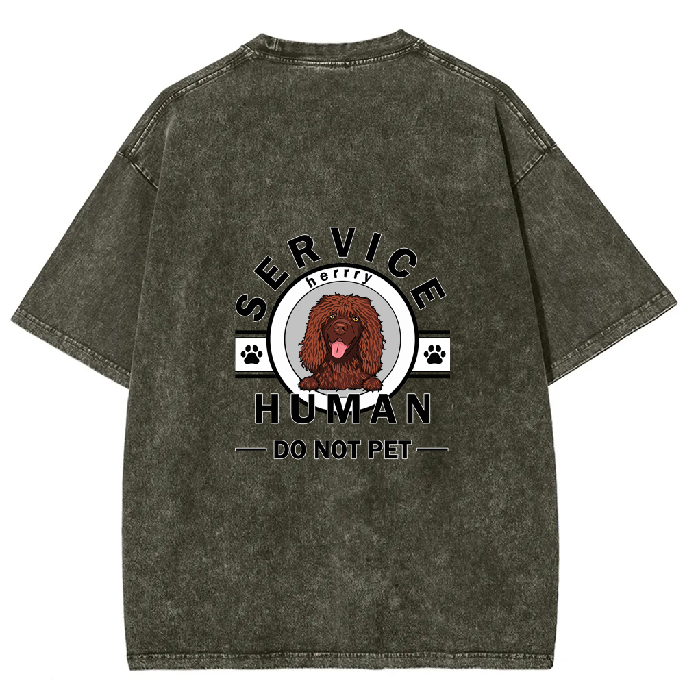 Wearishow Service Human, Do Not Pet - Personalized Custom WashedT-shirt