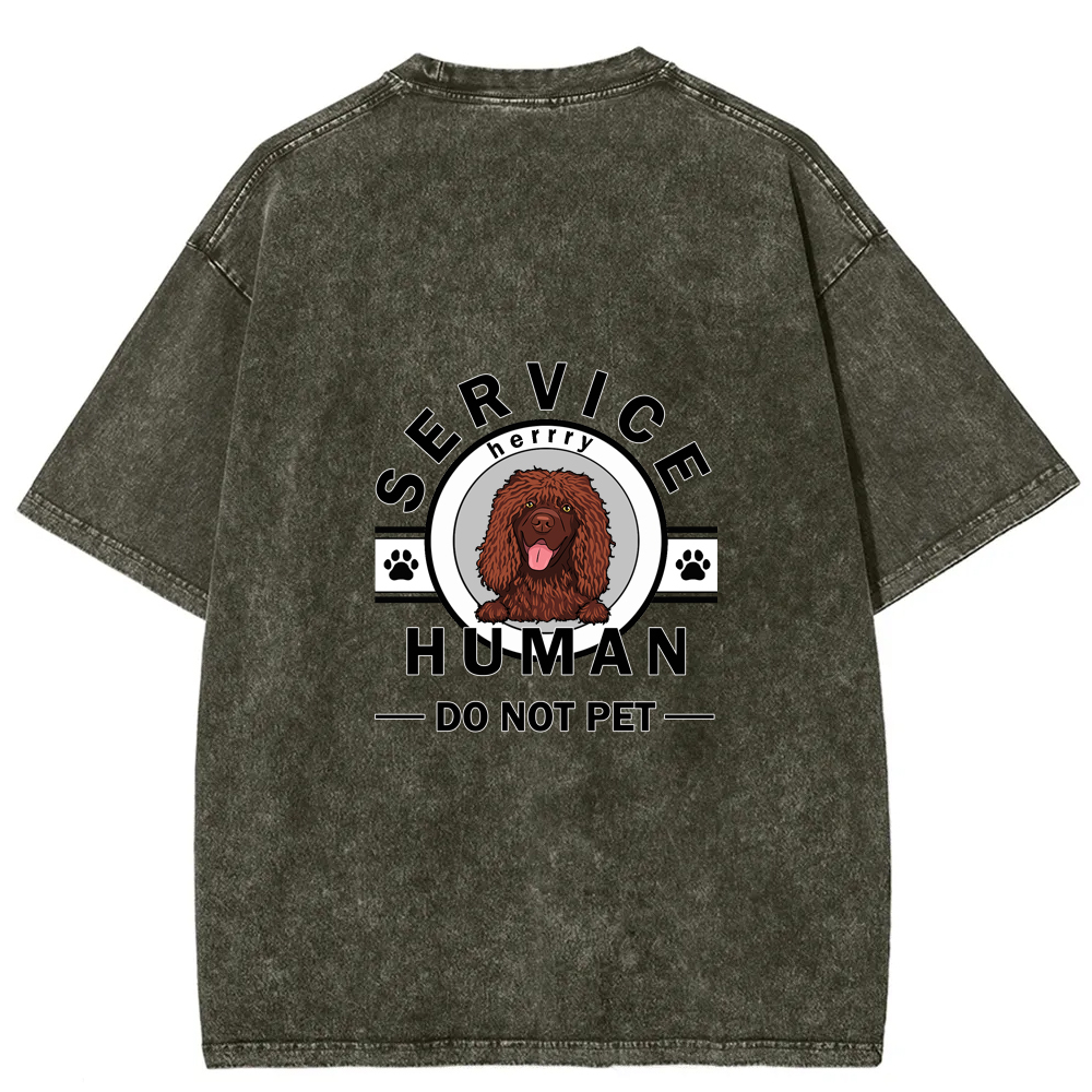 Wearishow Service Human, Do Not Pet - Personalized Custom WashedT-shirt