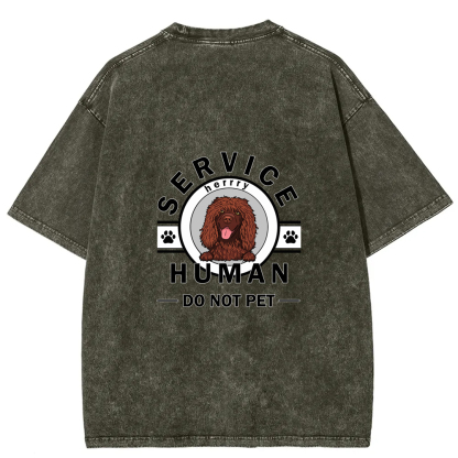 Wearishow Service Human, Do Not Pet - Personalized Custom WashedT-shirt