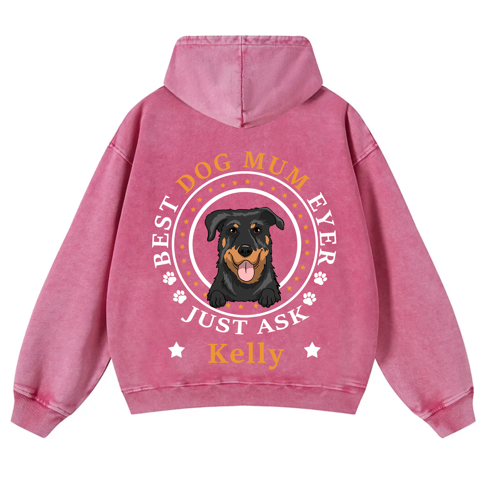 Best Dog Dad/Dog Mum Circle - Personalized Custom Unisex Washed Hoodie