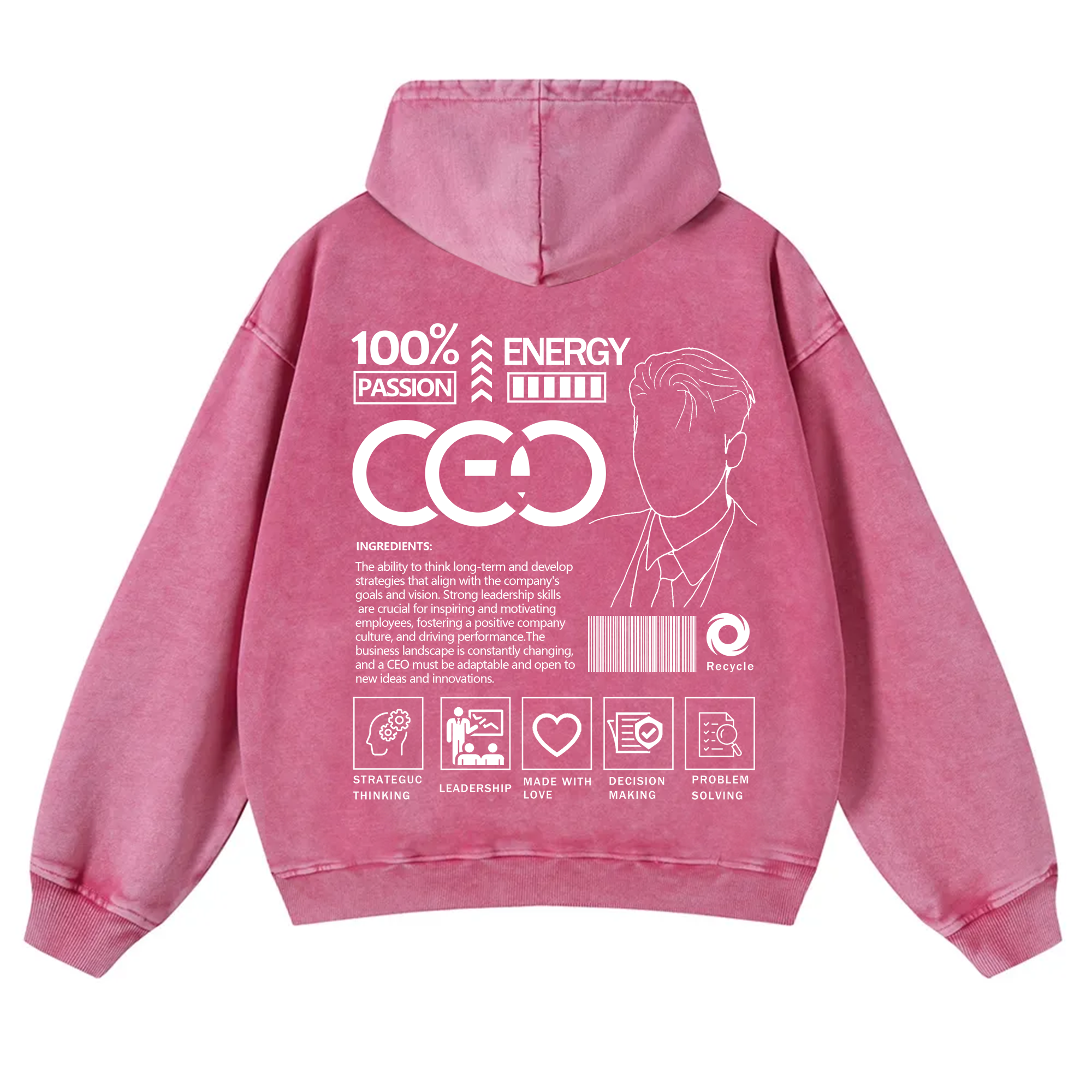 CEO  Unisex Fit Vintage Washed Hoodie
