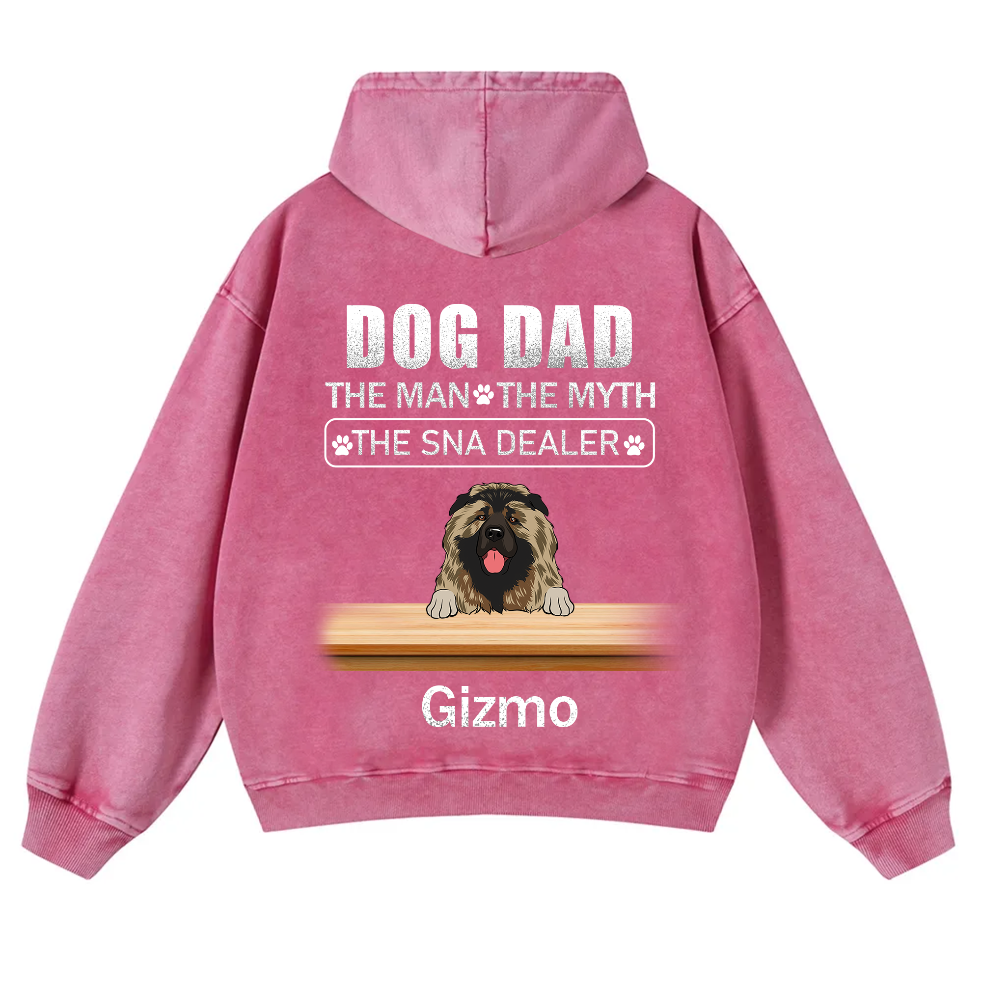 Dog Dad The Man The Myth The Snack Dealer - Personalized Custom Unisex Washed Hoodie