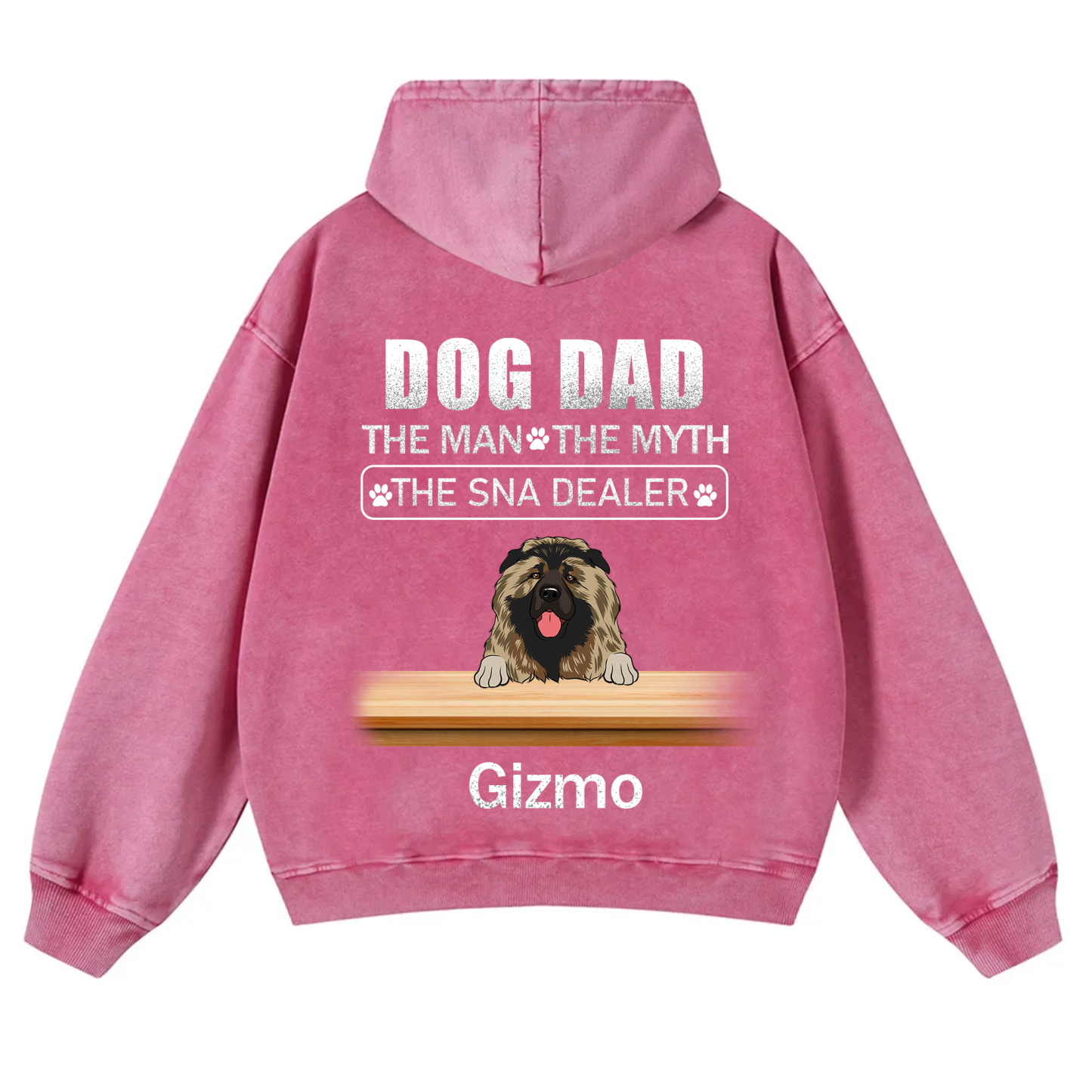 Dog Dad The Man The Myth The Snack Dealer - Personalized Custom Unisex Washed Hoodie