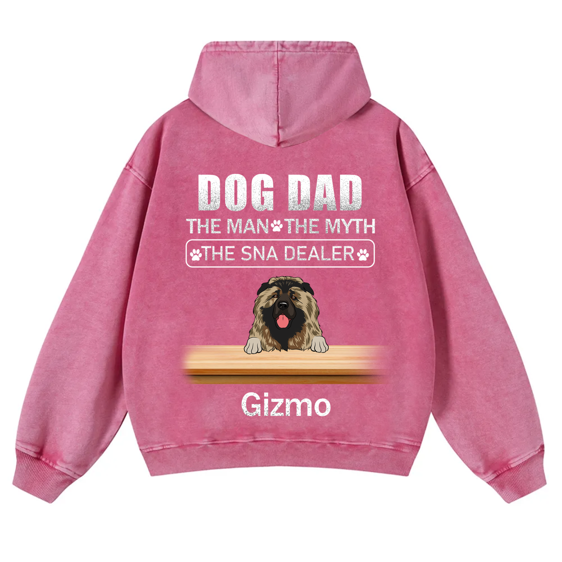 Dog Dad The Man The Myth The Snack Dealer - Personalized Custom Unisex Washed Hoodie