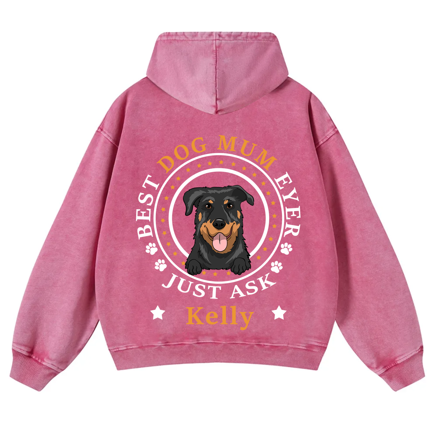 Best Dog Dad/Dog Mum Circle - Personalized Custom Unisex Washed Hoodie