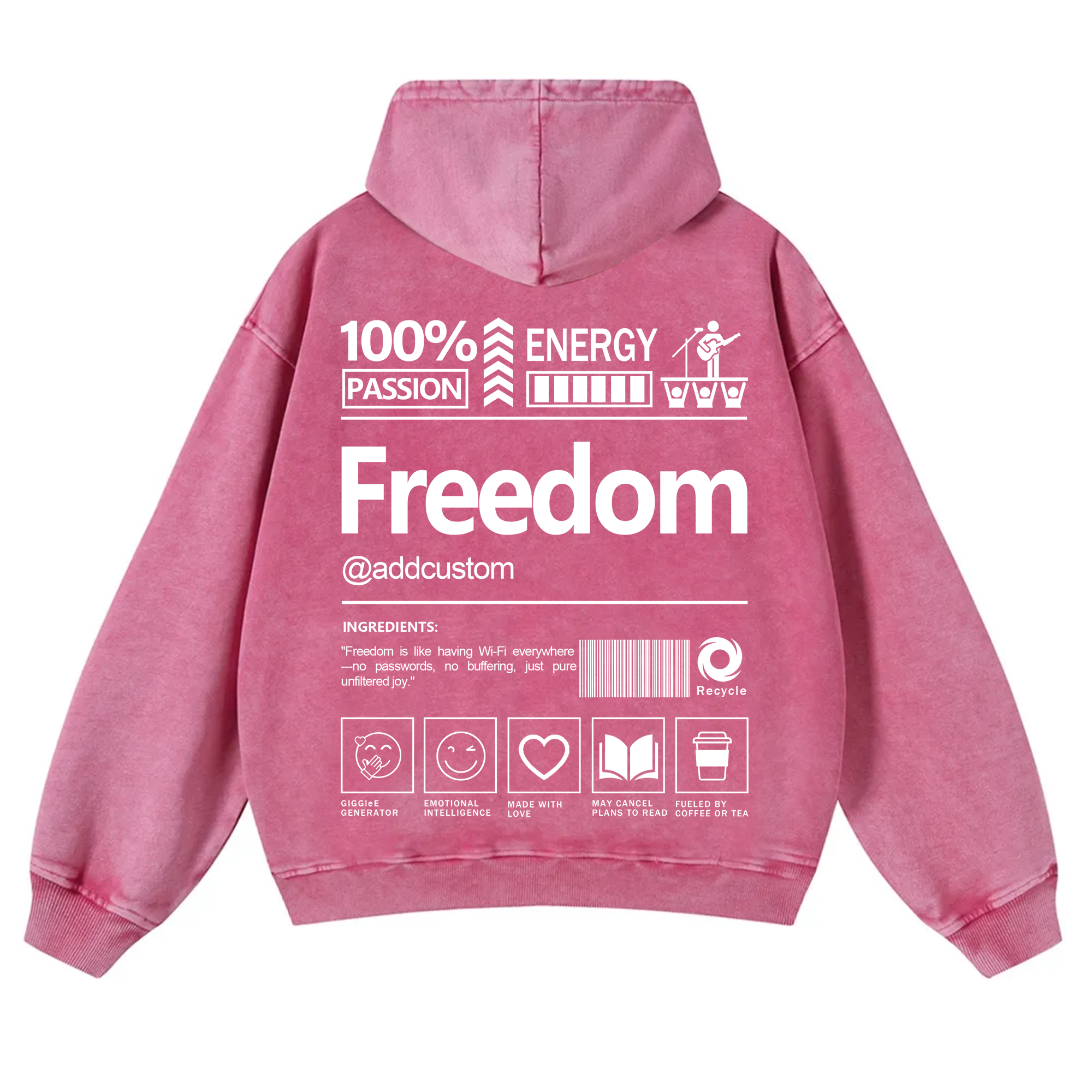 Freedom Addcustom  Vintage Washed Hoodie