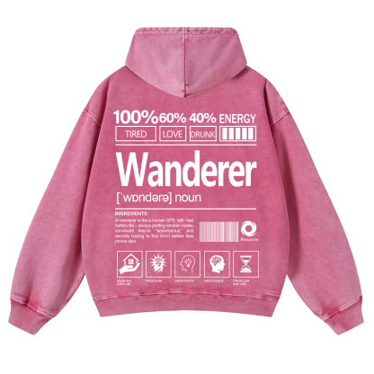 Wanderer Unisex Fit Vintage Washed Hoodie