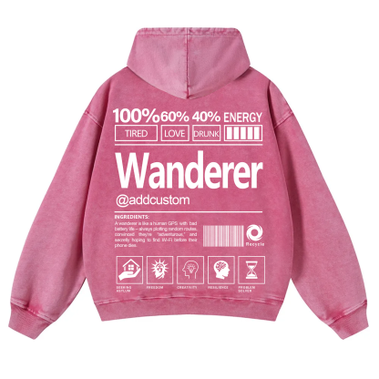 Wanderer Addcustom Unisex Fit Vintage Washed Hoodie